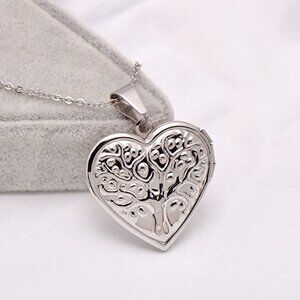 Stainless Steel Heart Shaped Locket Pendant Necklace for Women